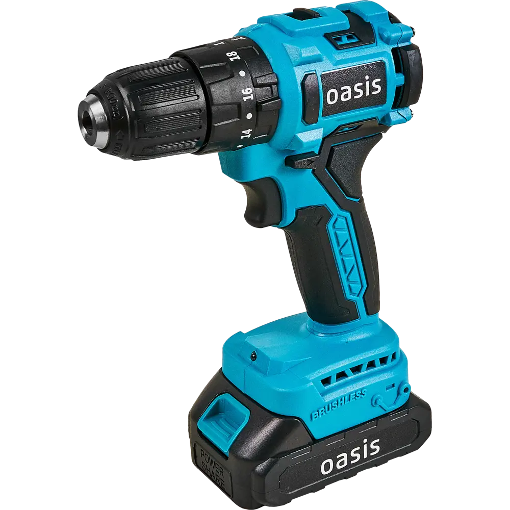 Бесщеточный шуруповерт Oasis ASU-18A с двумя аккумуляторами 86578029 STLM-1538260