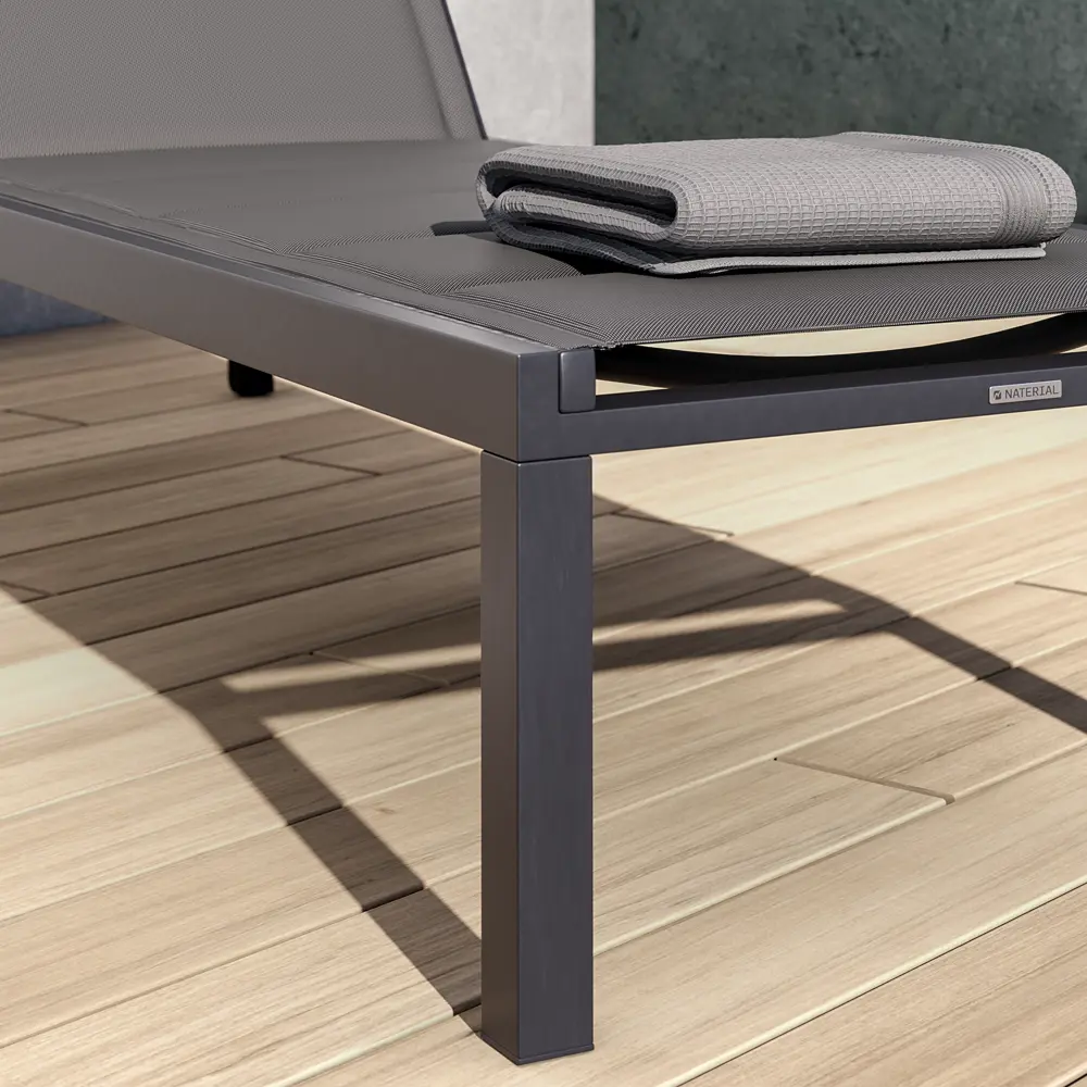 Шезлонг Naterial Aquila II 200x36x75 см алюминий/текстилен серый 84494100 STLM-2204471  - Вид №14