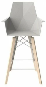VONDOM Садовый стул из полипропилена с подлокотниками Faz wood 54304, 54304f