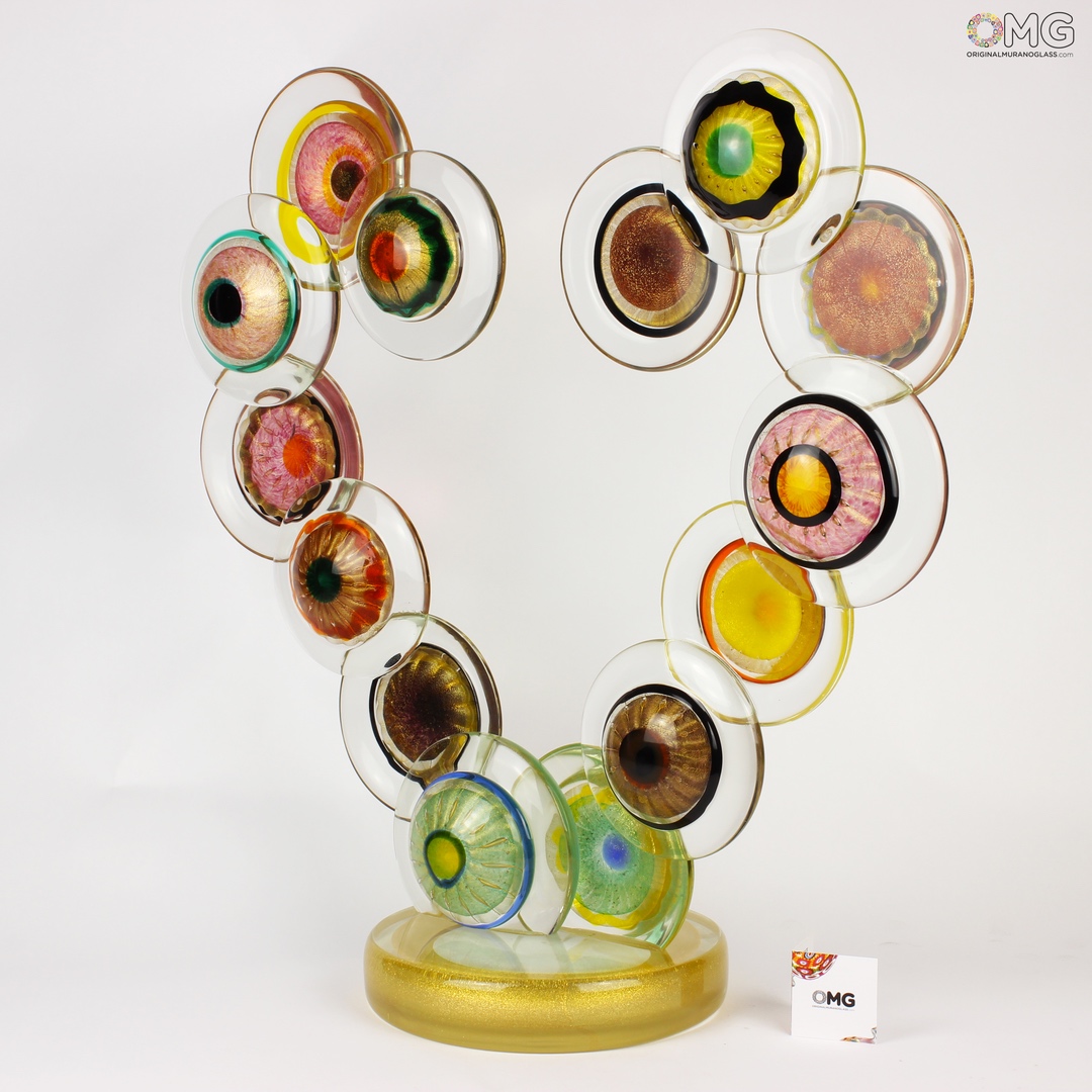 1867 ORIGINALMURANOGLASS Фигура Божественные глаза - Сердце - муранское стекло 23 см  - Вид №1