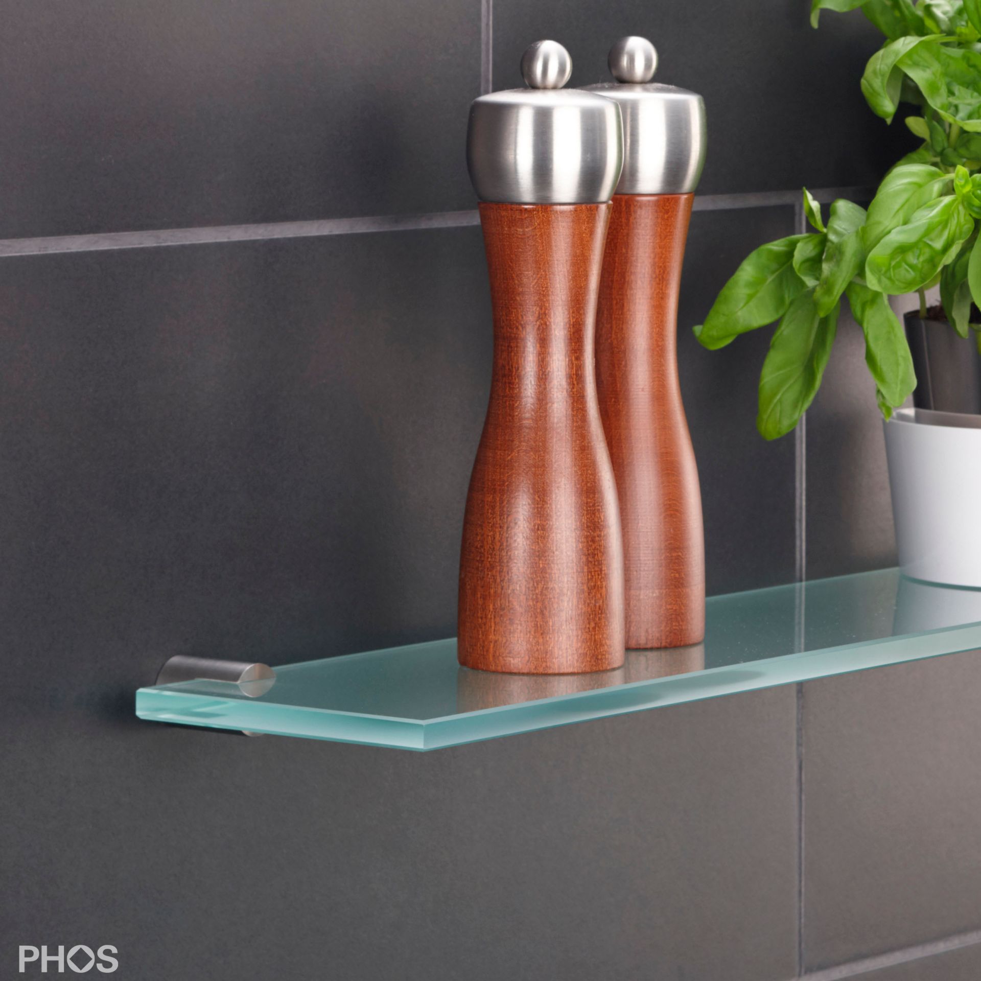 GTE24-34 Полкодержатели стеклянные для полок толщиной 10-12 мм. PHOS 