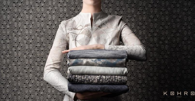 KOHRO Хлопковая ткань с графическими мотивами A gong on the river K0064294  - Вид №7