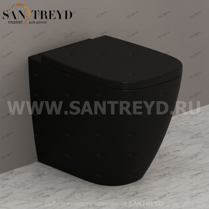 GN001AR Приставной унитаз напольный Черный Ceramica Globo GENESIS Италия