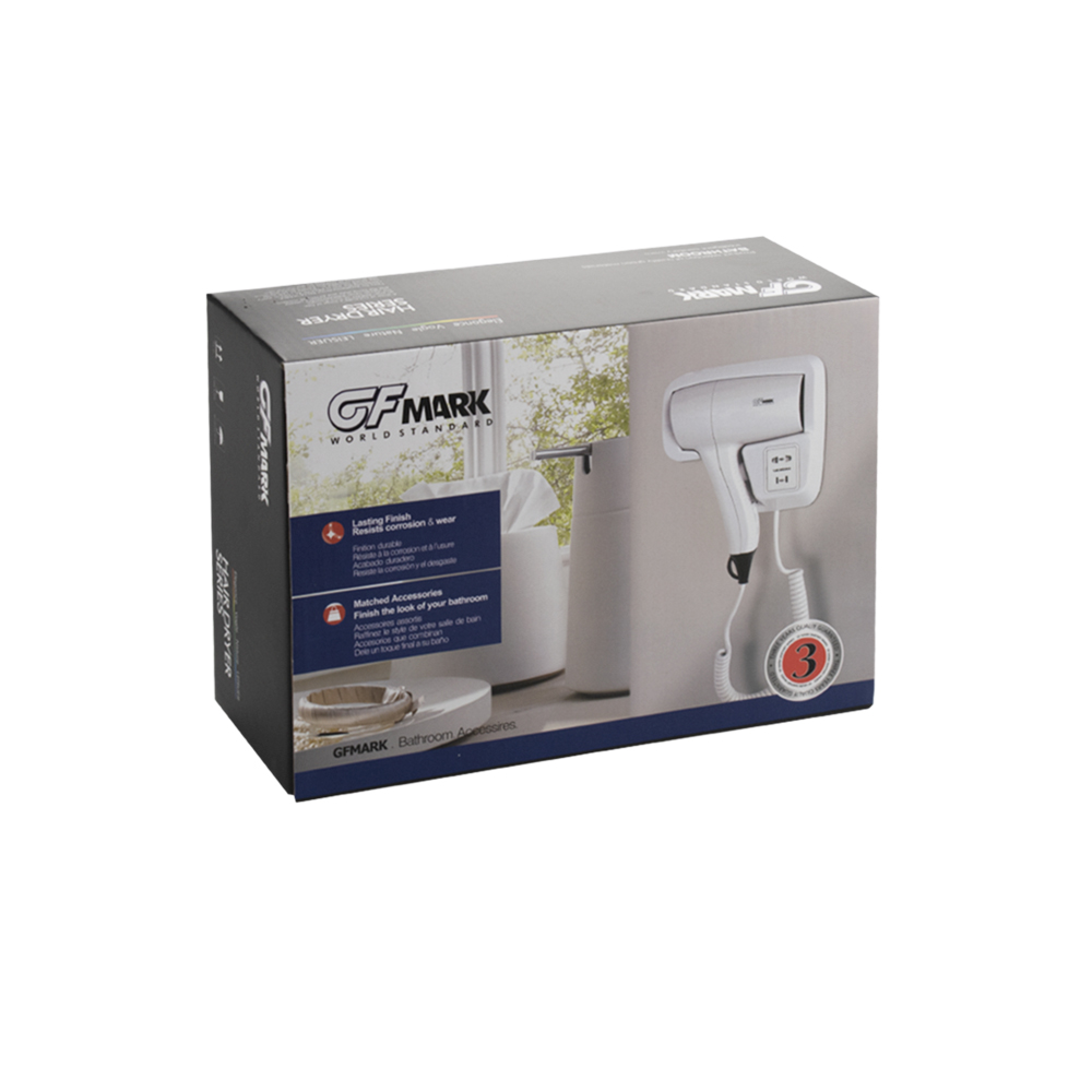 GFmark - Фен для волос в ванную комнату с торцевым креплением, 1200W, код: 6820  - Вид №8