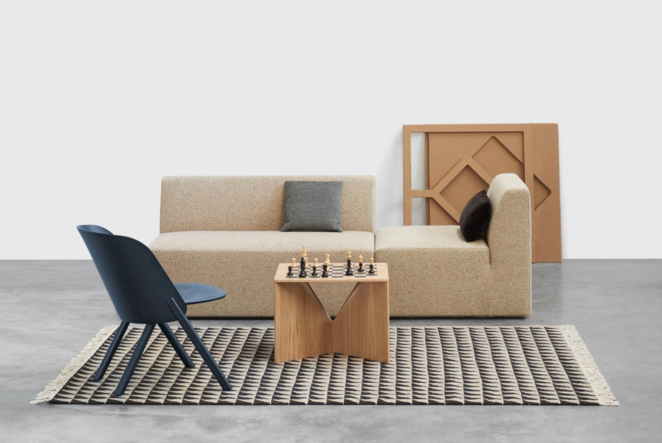 Прямоугольный шерстяной ковер с геометрическим рисунком e15 IZA ARCH-00059936 - Вид №2