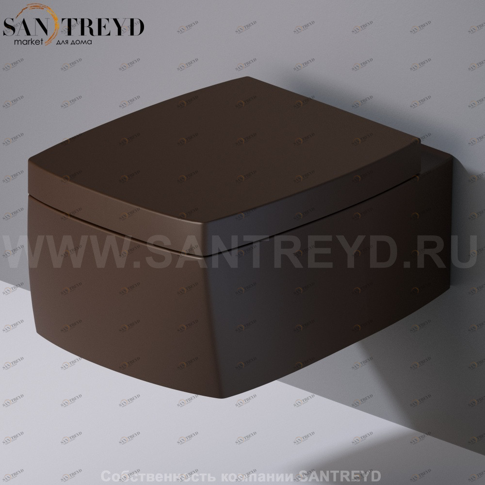 S571107 Подвесной унитаз настенный Коричневый A. e T. Italia SQUARE Италия AeT ITALIA