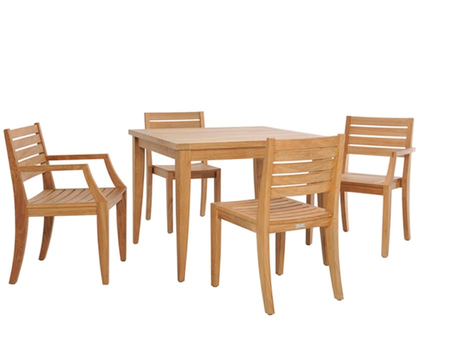 Штабелируемый стул из тикового дерева с подлокотниками JANUS et Cie Relais ARCH-00108647 - Вид №3