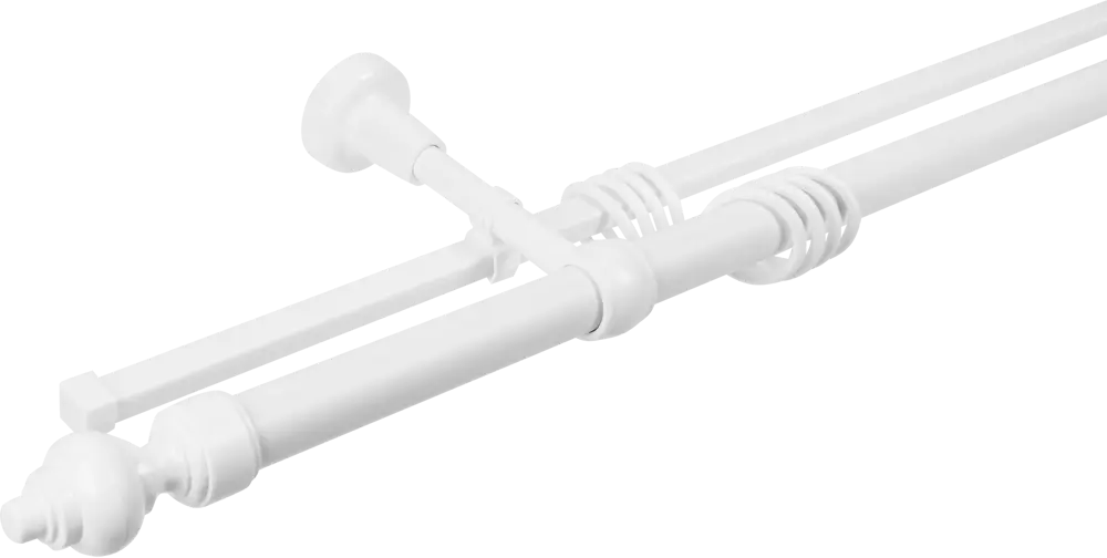 Двухрядный карниз РУССКИЕ КАРНИЗЫ для штор и тюля 300 см белый 15099453