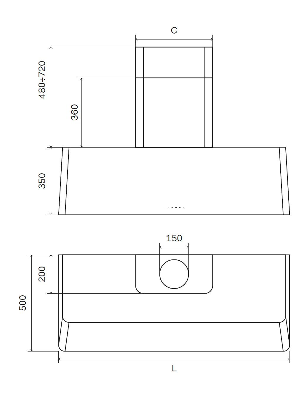 Настенный стальной вытяжной шкаф Ilve Nostalgie ARCH-00107271 - Вид №2