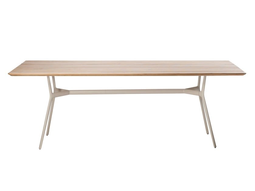 Алюминиевый и деревянный прямоугольный садовый стол TRIBÙ Branch ARCH-00014129 - Вид №1