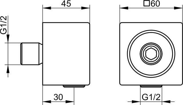 51147050000 Соединение-вывод для шланга DN 15 KEUCO Edition 11 - Вид №2