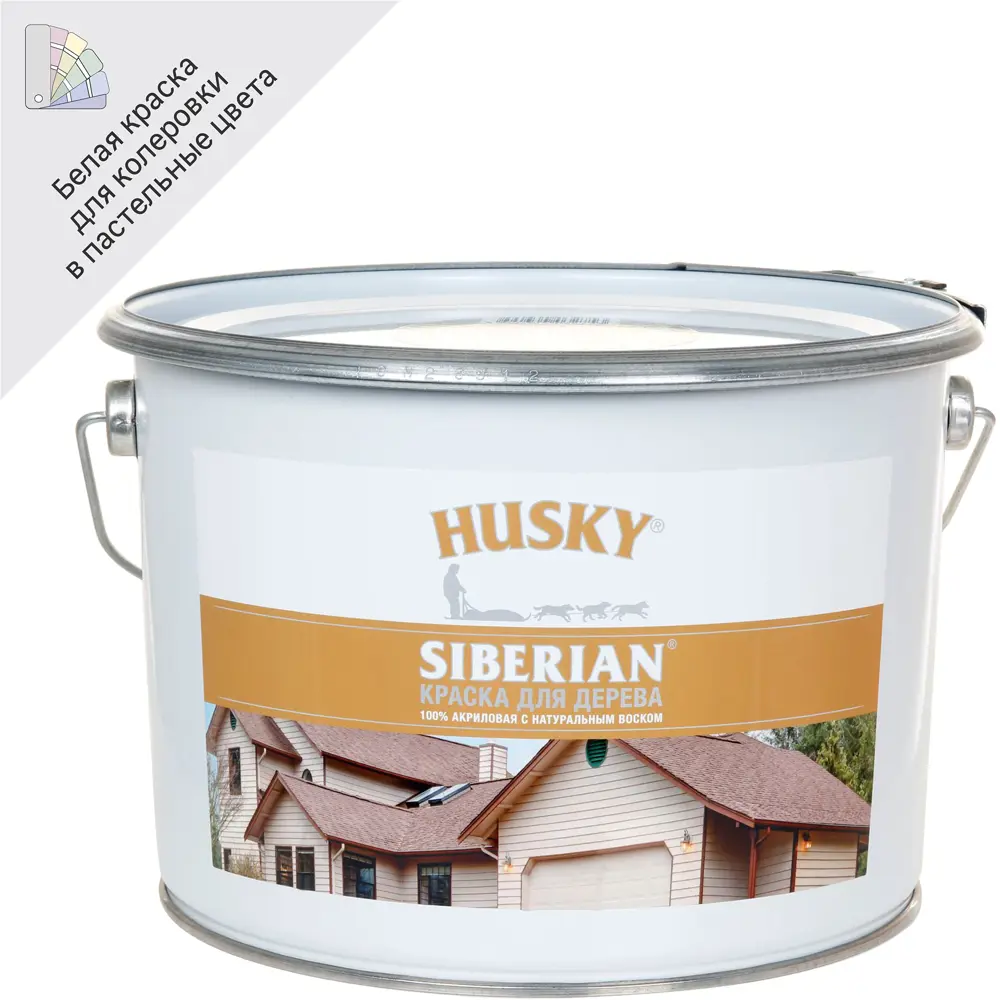 Акриловая краска Husky Siberian для дерева с воском, 9 л 84391896