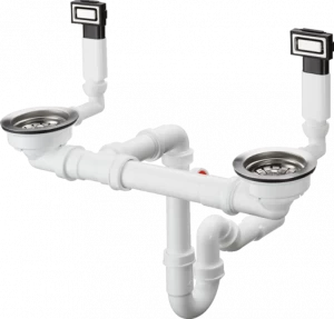 43922800 D15-10 Набор для слива и перелива для двойной чаши Hansgrohe