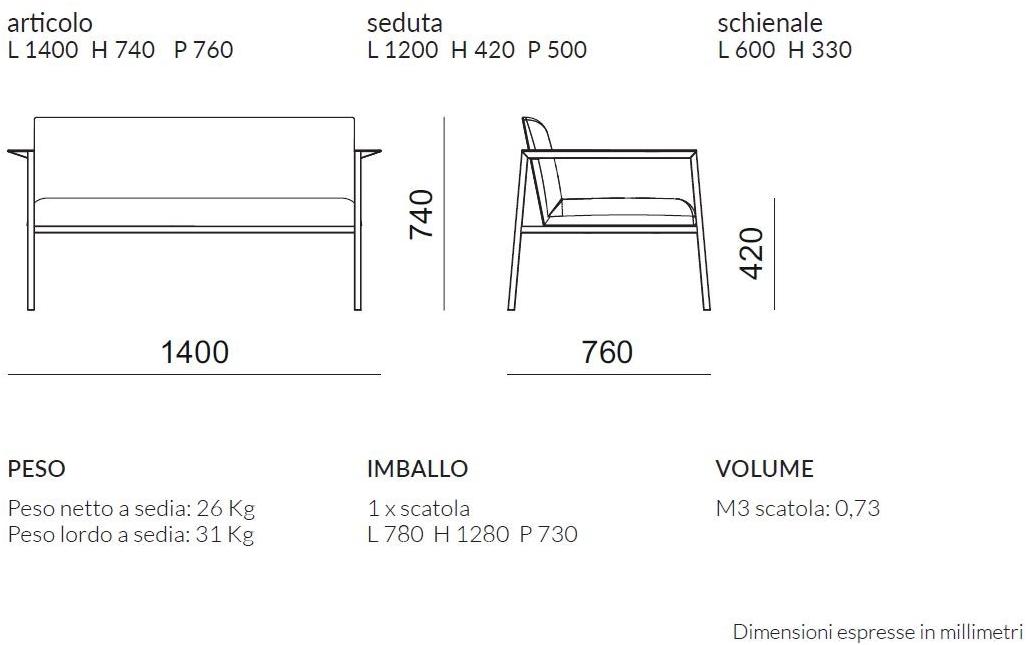 Quadrifoglio Мягкий 2-местный тканевый диван Ado sun-id-1448287 - Вид №5
