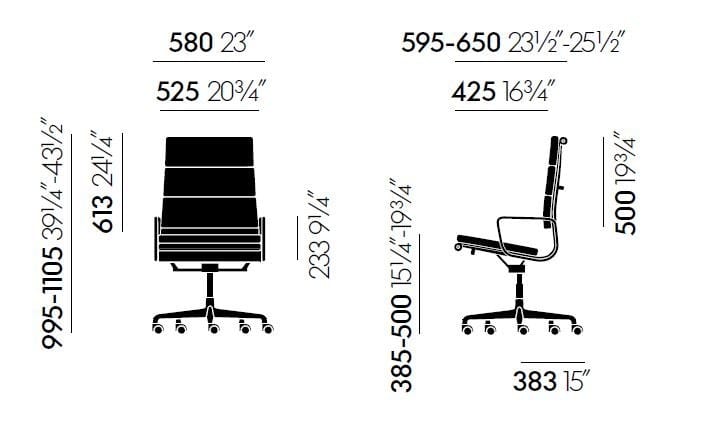 5 спиц кожаный мягкий операционный стул VITRA Eames Soft Pad Group ARCH-00019507 - Вид №6