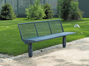 Скамья из нержавеющей стали со спинкой