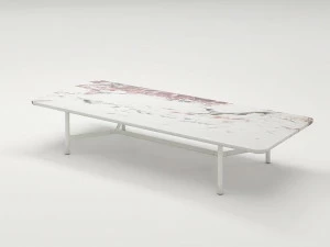 Paola Lenti Низкий прямоугольный журнальный столик из мрамора Nesso