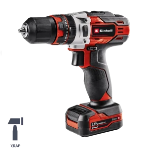 Дрель-шуруповерт аккумуляторная ударная Einhell TE-CD 12/1 Li-i 4513895, 18 В Li-ion 1x2 Ач 88305495 STLM-2206125
