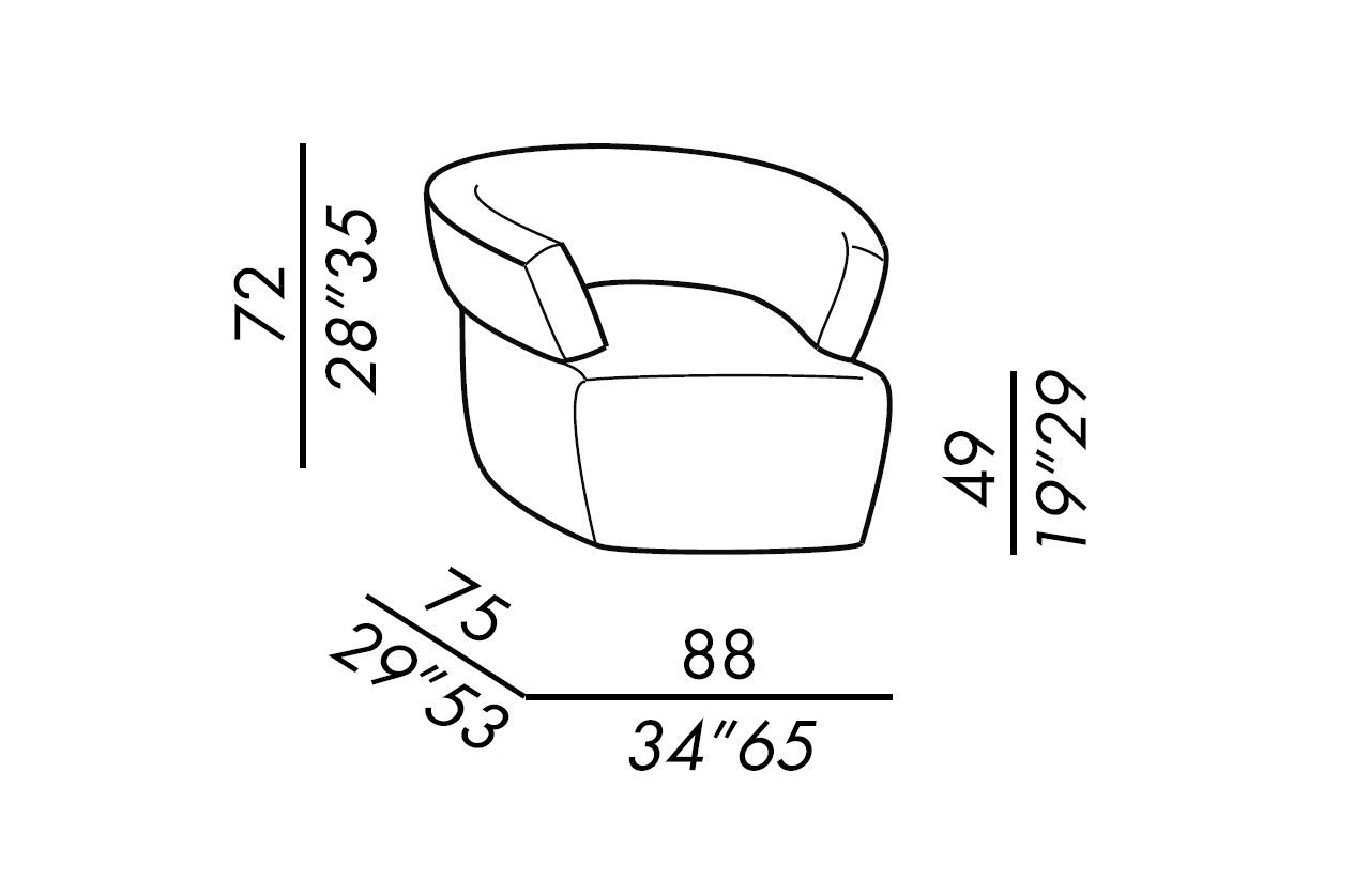 Тканевое кресло с подлокотниками Meridiani JOSEPHINE ARCH-00096637 - Вид №10