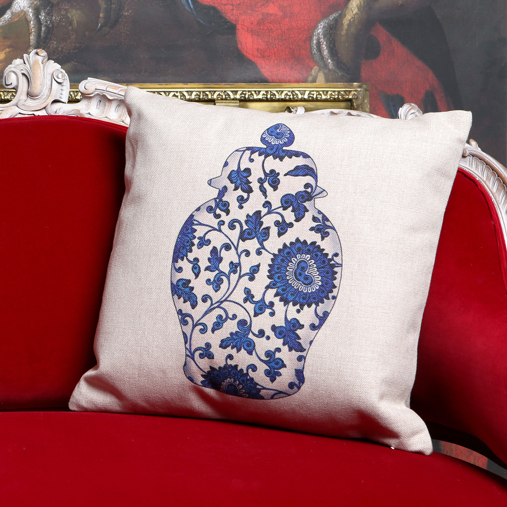 2719164 Декоративная подушка «Китайская ваза», версия 1, антик блю Object Desire  - Вид №1