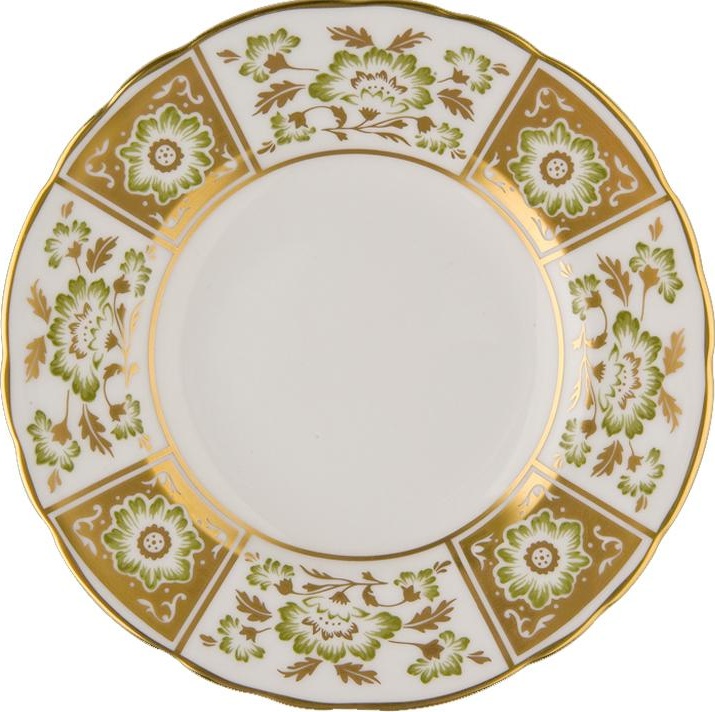 52758 Royal Crown Derby Тарелка обеденная Royal Crown Derby "Дерби, зеленый декор" 27см Фарфор костяной 