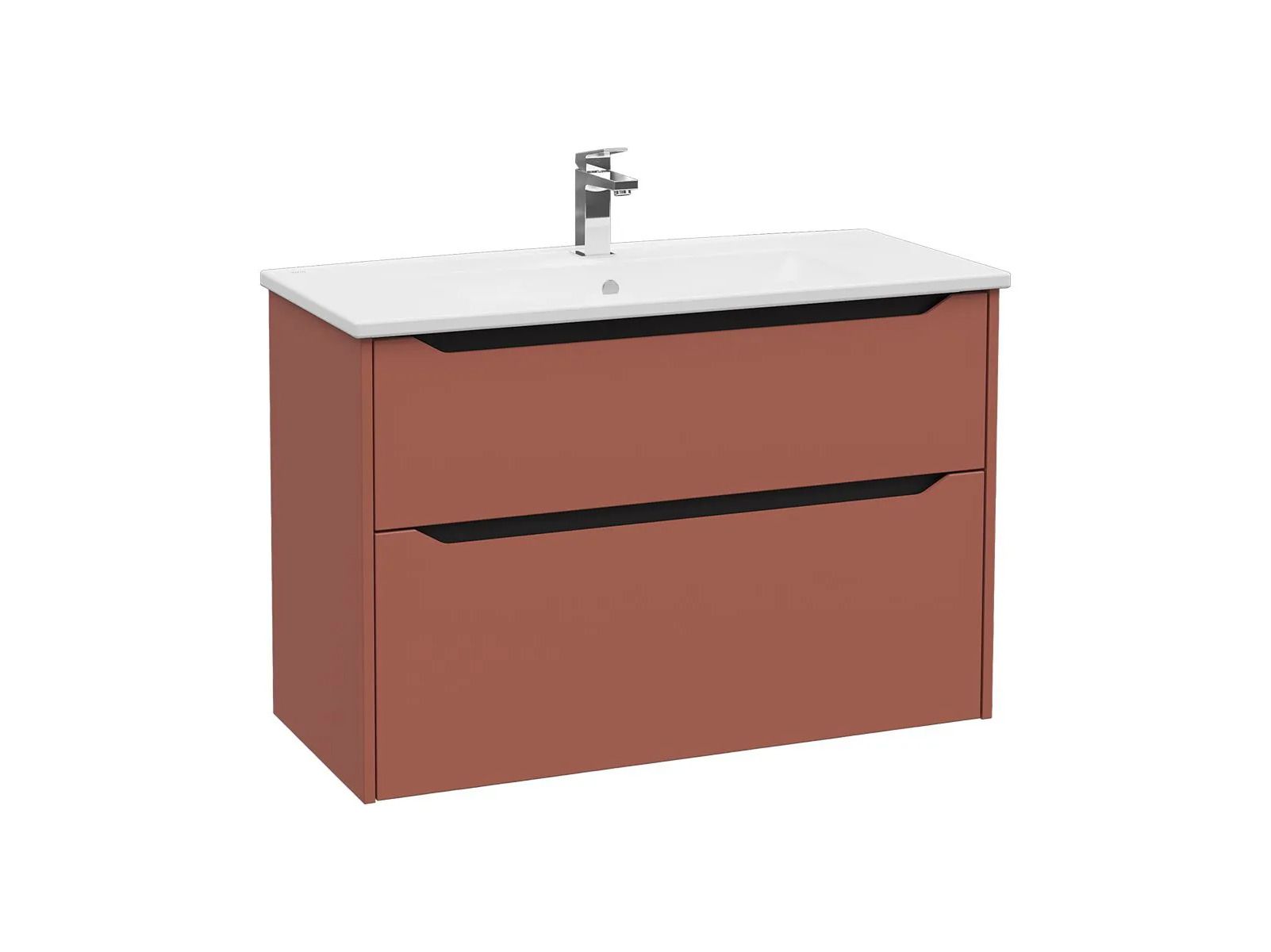 Подвесной шкаф для умывальника с ящиками со встроенной раковиной VitrA Bathrooms Integra Square ARCH-00108792