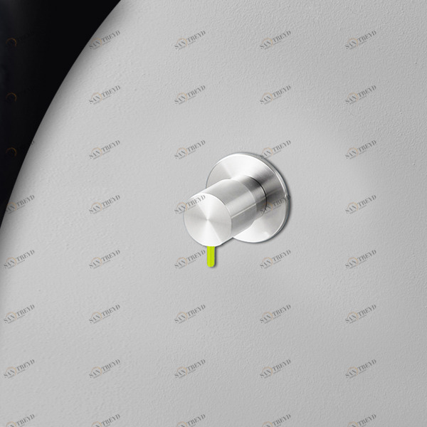 Запорный вентиль глянцевая сталь с зеленой ручкой Toki Radomonte TKI50CIL23 TKI50LCIL23