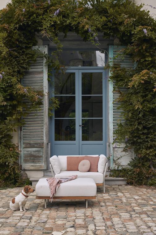 MNST1192 Большая скамеечка для ног / из teakового дерева nero black Manutti Flex - Вид №1