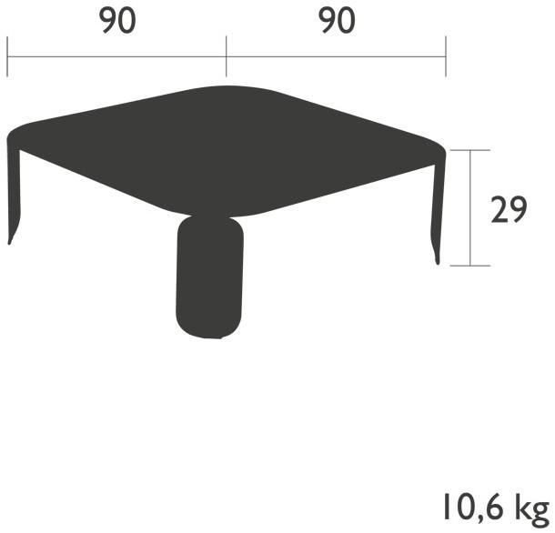 Fermob Квадратный алюминиевый садовый столик Bebop 5619 - Вид №3