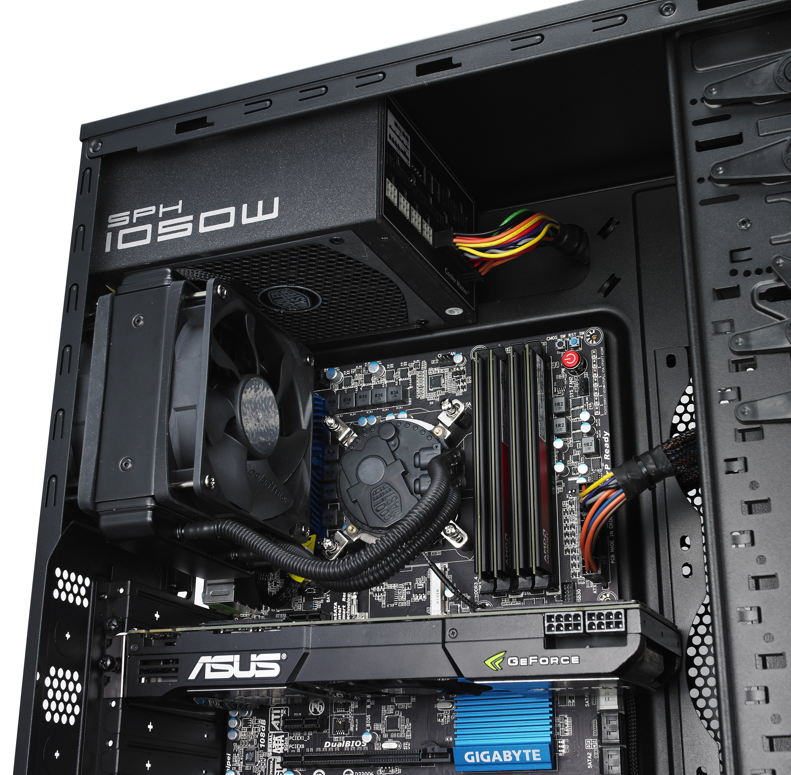 FOR-500-KKN1 case cm force, mid tower, usb 3.0 x 1, usb 2.0 x 2, 1xfan, black, atx, w/o psu Cooler Master Cooler Master CM Force Santreyd  - Вид №4