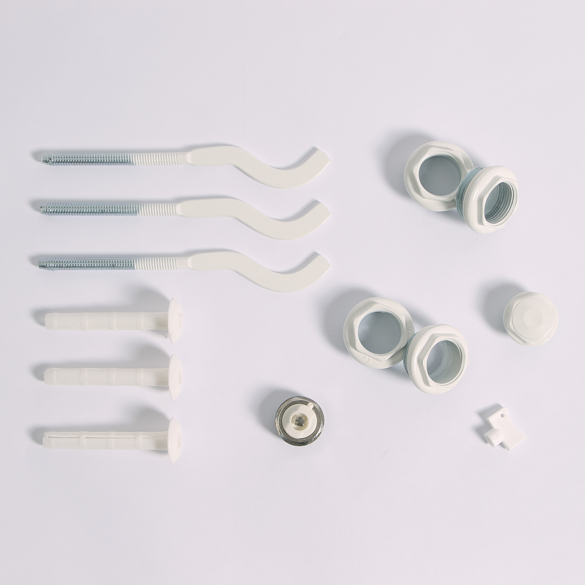 Комплект для подключения радиатора с плоскими штырьевыми кронштейнами (3 шт) с силиконовой прокладкой Torido 1"х3/4" RAL9010 TK34S1C3 - Вид №3