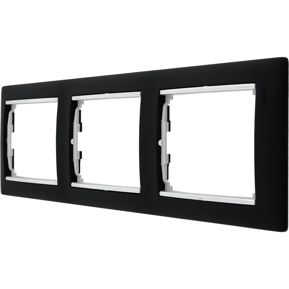 Рамка для розеток и выключателей Legrand Valena 3 поста, цвет ноктюрн/серебряный штрих STLM-2163796 - Вид №1