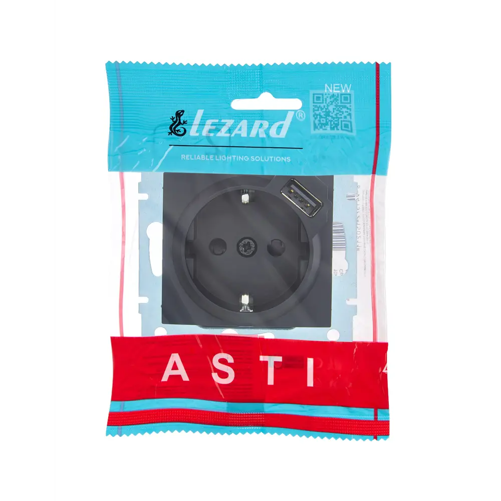 Розетка USB встраиваемая Lezard Asti с заземлением цвет черный бархат 89385452 STLM-2035244 - Вид №4
