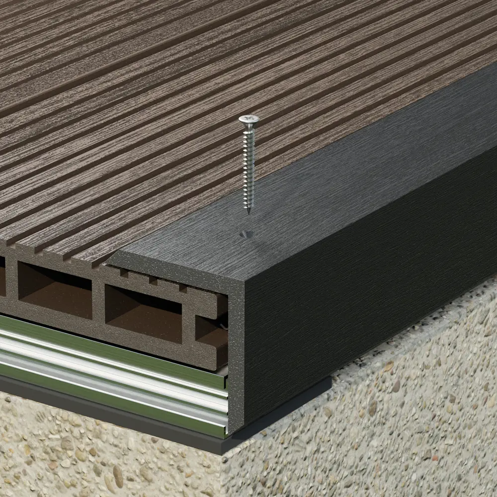 89361197 Уголок ДПК Unodeck 50x50x3000 мм серый STLM-1013135 Santreyd  - Вид №2