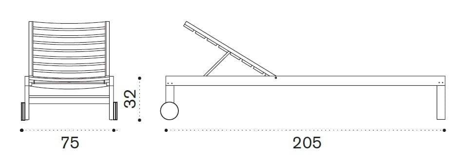 Лежак для сада с колесами Ethimo песок ARCH-00058138 - Вид №12