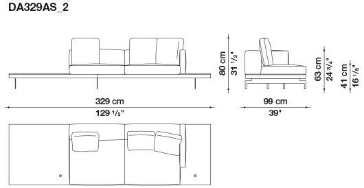 B&B Italia 3-х местный тканевый диван с шезлонгом Dock sun-id-1355318 - Вид №132