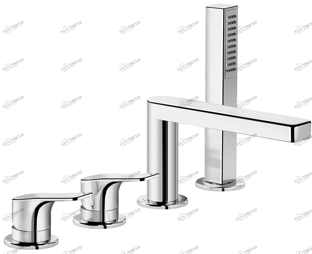 Fir Italia Комплект для ванны из латуни с ручным душем на 4 отверстия New handy 52 5231404