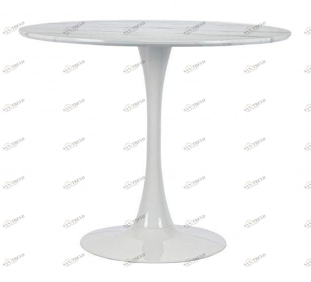 Обеденный стол круглый 90 см белый мрамор Tulip BRADEX HOME  00-3974032 Белый 