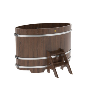 1292 Купель овальная из дуба 0,92х1,66х1,1 морёная Alyarus