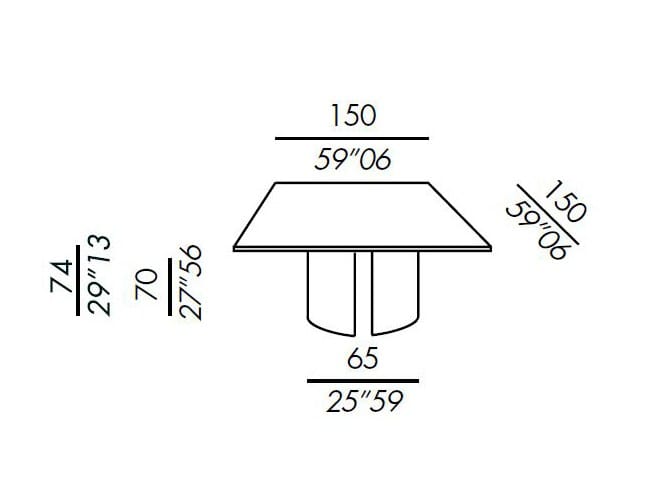 Деревянный квадратный обеденный стол Meridiani ARCH-00100928 - Вид №3