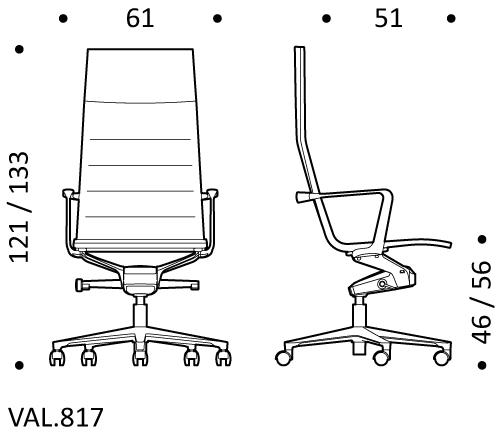 ICF Поворотное офисное кресло из кожи с 5-ю спицами и колесами Valea sun-id-1358564 - Вид №9