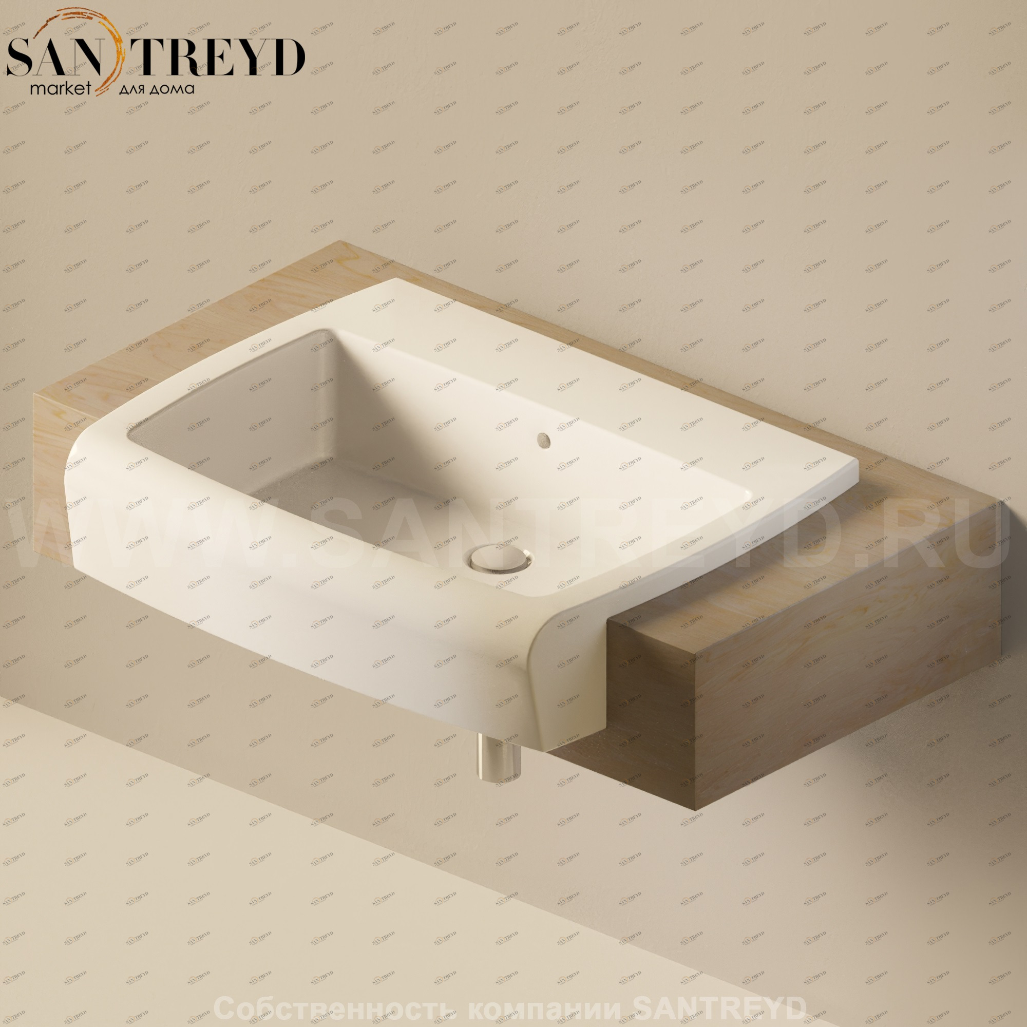 Flaminia UNA Консоль для раковины от 200 до 240 см необработанное дерево UNA75M2.WF Ceramica Flaminia UNA75M2WF