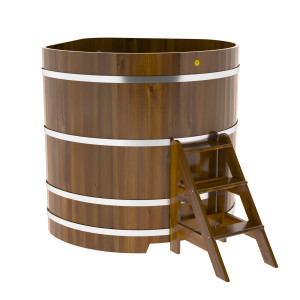 2325 Купель угловая из лиственницы Рустик 1,37х1,37х1,4 морёная Alyarus