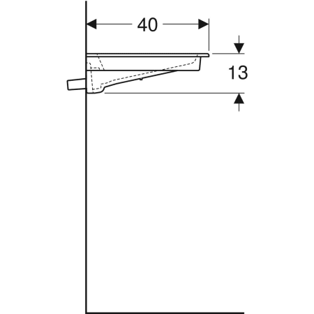 500.391.01.3 Встраиваемая раковина Geberit ONE горизонтальный выпуск, с укороченным вылетом Geberit  - Вид №21