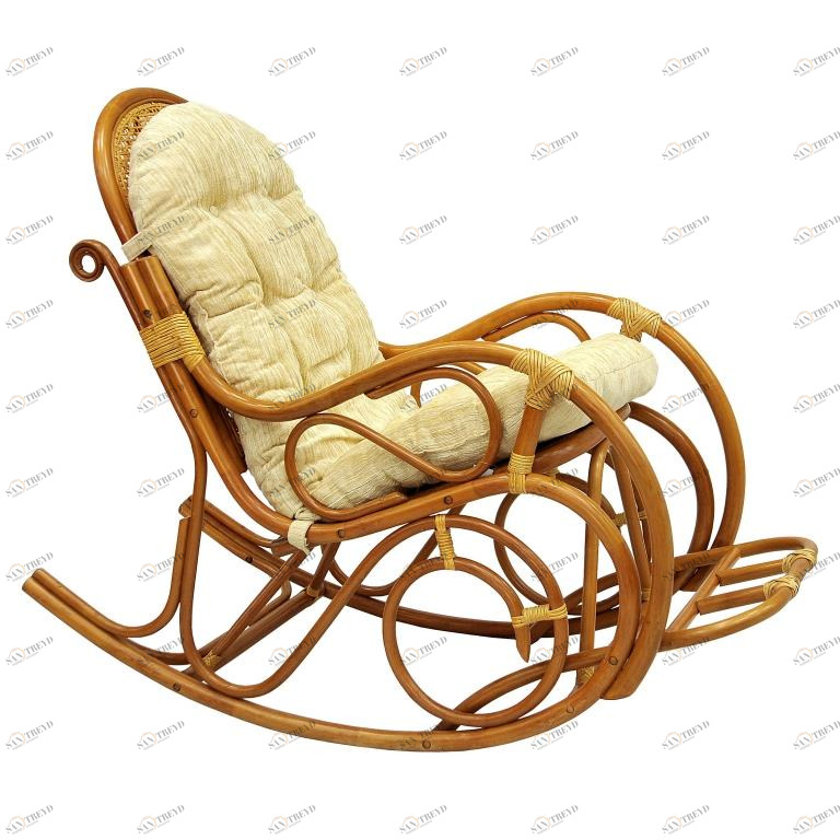 Кресло-качалка бежевое Indo Classik ЭКО ДИЗАЙН ПЛЕТЕНАЯ 009703 Бежевый 