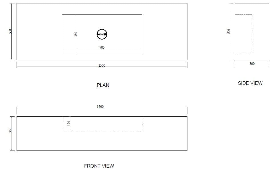 Мраморная прямоугольная подвесная раковина Salvatori STILETTO ARCH-00140478 - Вид №11
