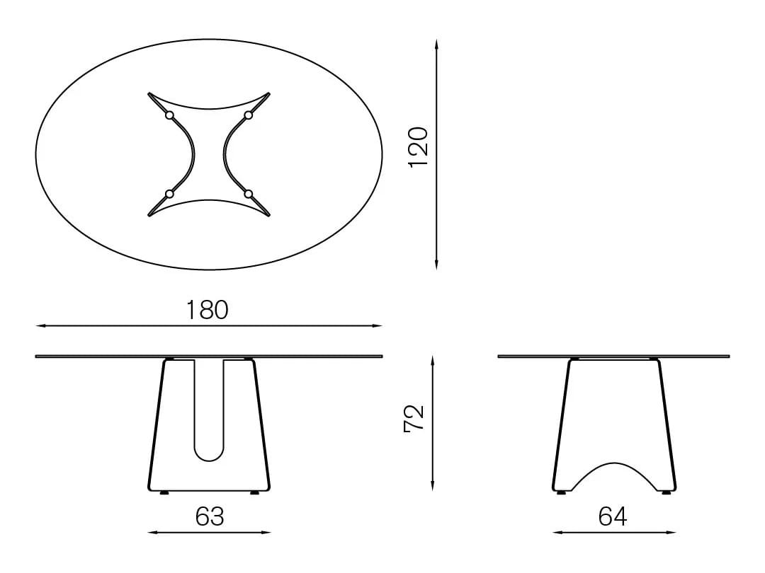 Овальный стол из алюминия и стекла BALERI ITALIA Bentz ARCH-00022953 - Вид №6