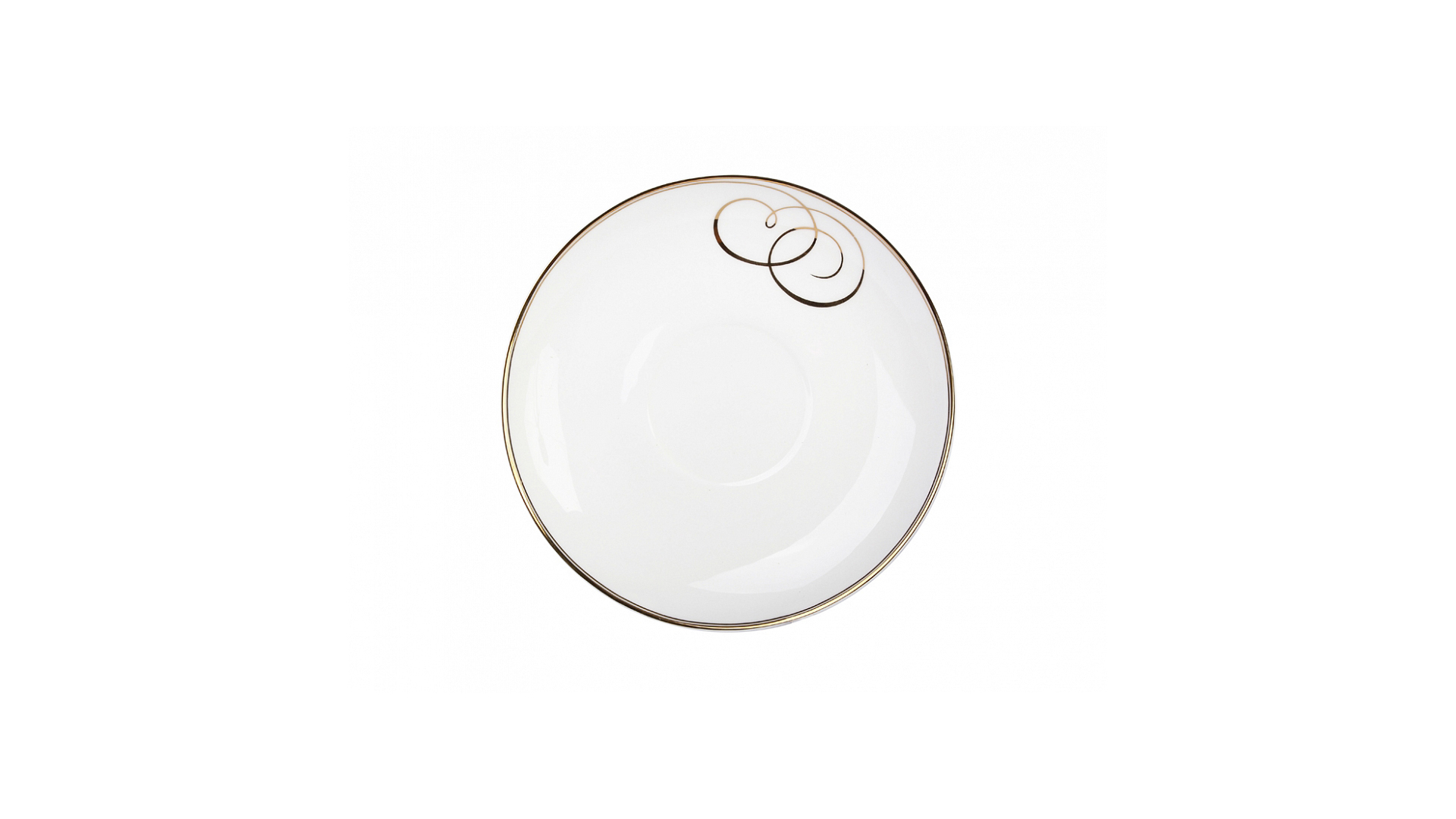 10537149 Императорский фарфоровый завод Чашка чайная с блюдцем "Золотые завитки" "Купольная" Фарфор костяной  - Вид №2