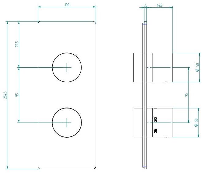 ZAZZERI Компактный 2-ходовой интеллектуальный термостатический смеситель Qquadro sun-id-1435342 - Вид №3
