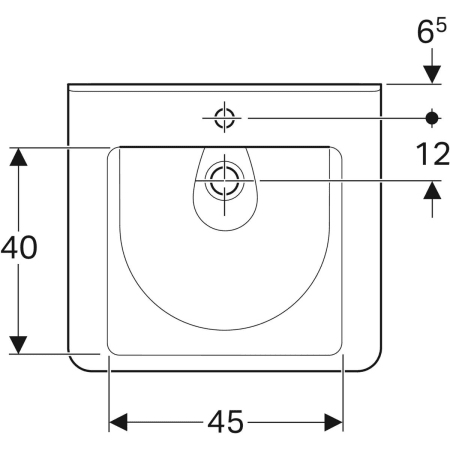 128661000 Раковина Geberit Renova Comfort Square, безбарьерная Geberit  - Вид №22